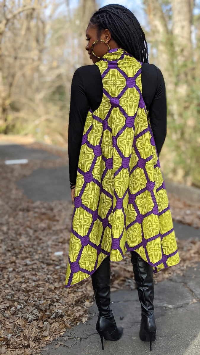 Dupsie's karafah Purple and Yellow Red African Print Sleeveless