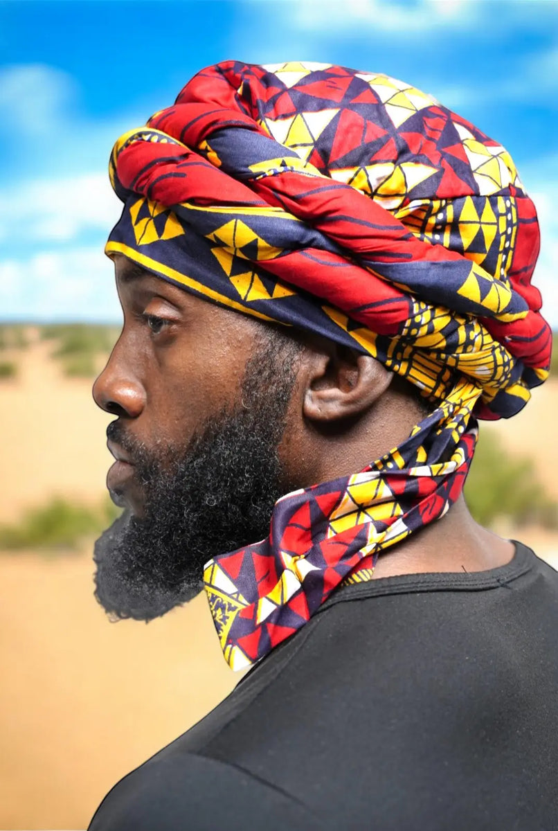 Dupsie's Vorgebundener Turban Für Herren – 100% Baumwolle, Traditionell Afrikanisch Dupsie's Vorgebundener Turban Für Herren – 100% Baumwolle, Traditionell Afrikanisch