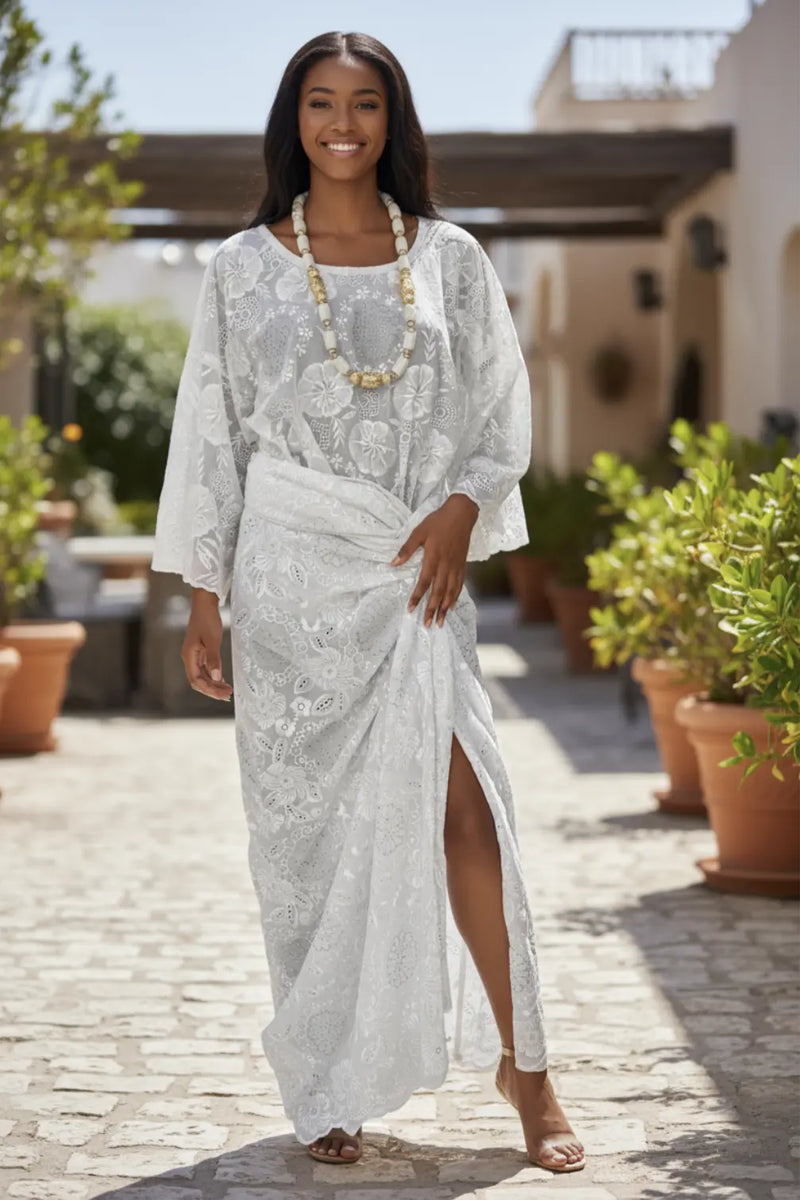 Off-White Voile Lace Iro and Buba Set-DP2932 - Dupsie's African