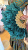 Dupsie's Zinariya Splendor Emerald Green and Gold Nigerian African Wedding Feather Fan DPFFEGG4