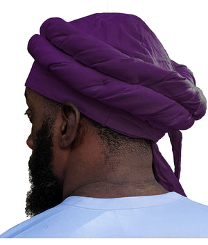 Purple African pre-tied Turban for Men - Distinctive Style