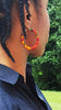 Pair of African Kente Print Small Hoops Earrings-DPJ3227JS