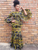 African Print Top and Skirt with Flare Sleeves - Heritage