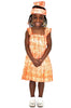 Orange African Tie-Dye Smoked Dress-DPC514G