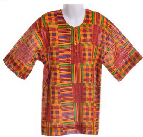 African Kente Print Dashiki Shirt for Children - Vibrant