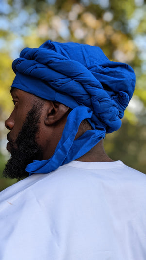 Blue African Turban Hat For Men | Stand Out in Style 