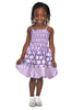 Purple African print Dress with Spaghetti straps for Girls