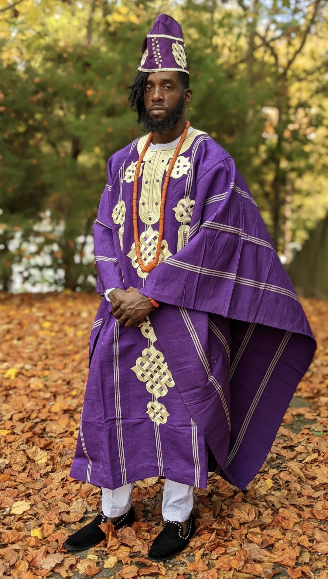 Eleyiti Purple Aso Oke Grand boubou Agbada Robe - DPAGPC700