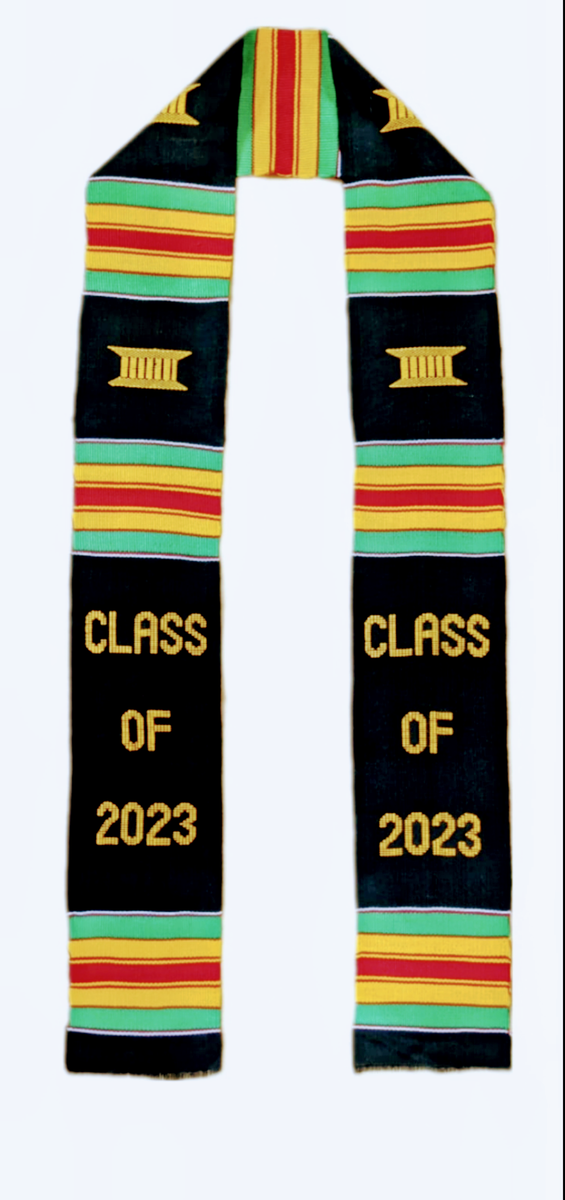 Class Of 2023 Graduation Kente Sash Stole Dupsies African Fashion 0643