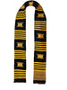 Black and Gold Handwoven Kente Sash - Scarf