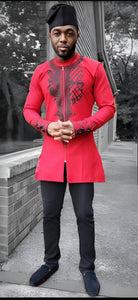 Red and Black Panther Dashiki Shirt-Jacket-DPBLKP18