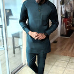 Dupsie's Fanum Chibuzor Emerald Green African Nigerian Senator Dashiki Suit Top and pants DPXSC342