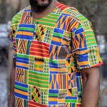 Dupsie's Mdifo Kente African Print Dashiki Shirt DP4075M