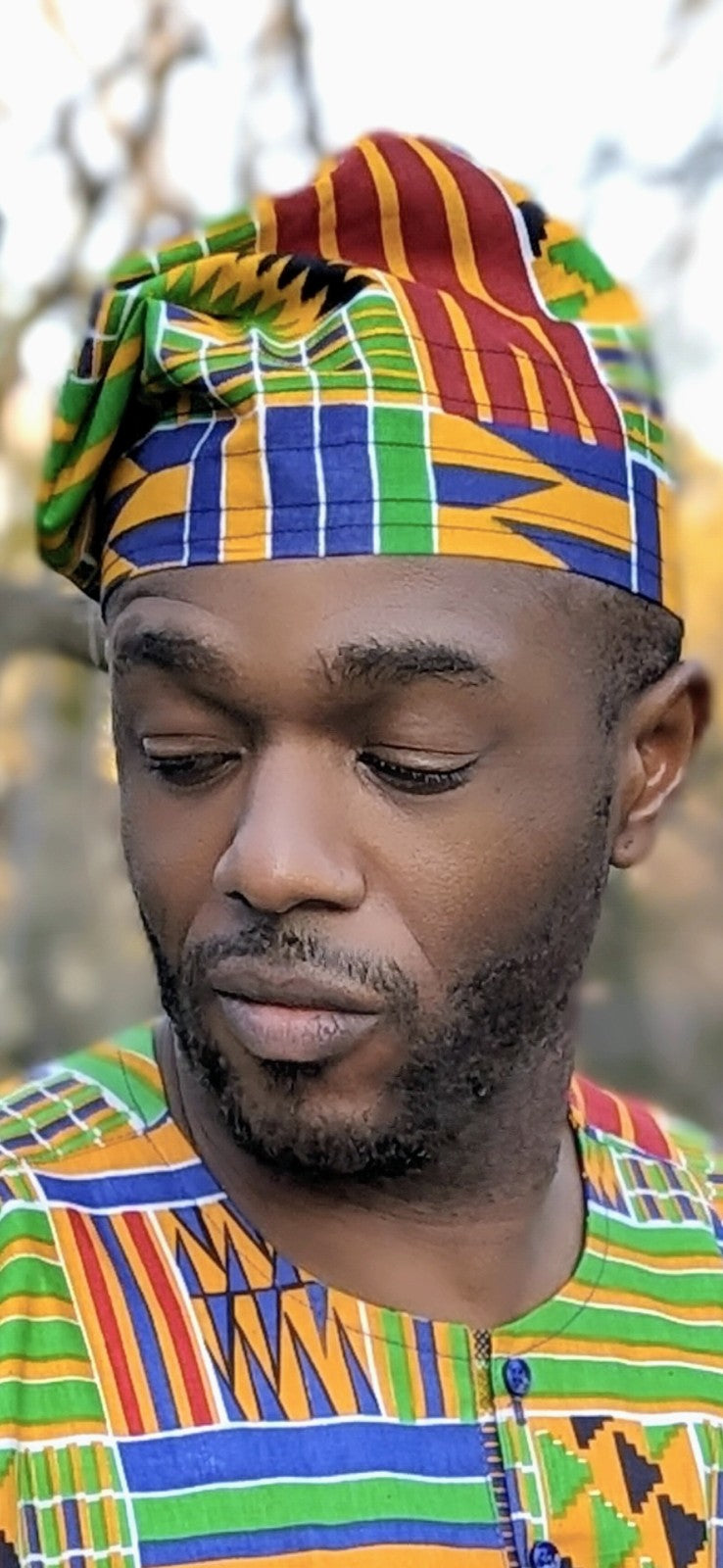 Dupsie's Akosombo Regal" Kufi African print Kente Hat DPH4075