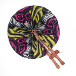 Dupsie's Tama Fuchsia-Pink Green African Print Foldable Fan DPPFFPG
