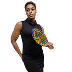 Dupsie's Afiokuma Foldable African Print Kente Hand Fan with leather handle DPPF4075