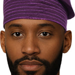 Purple African ASO Oke Embroidered Cap | Traditional Nigerian Men’s Hat | Weddings | Celebratons
