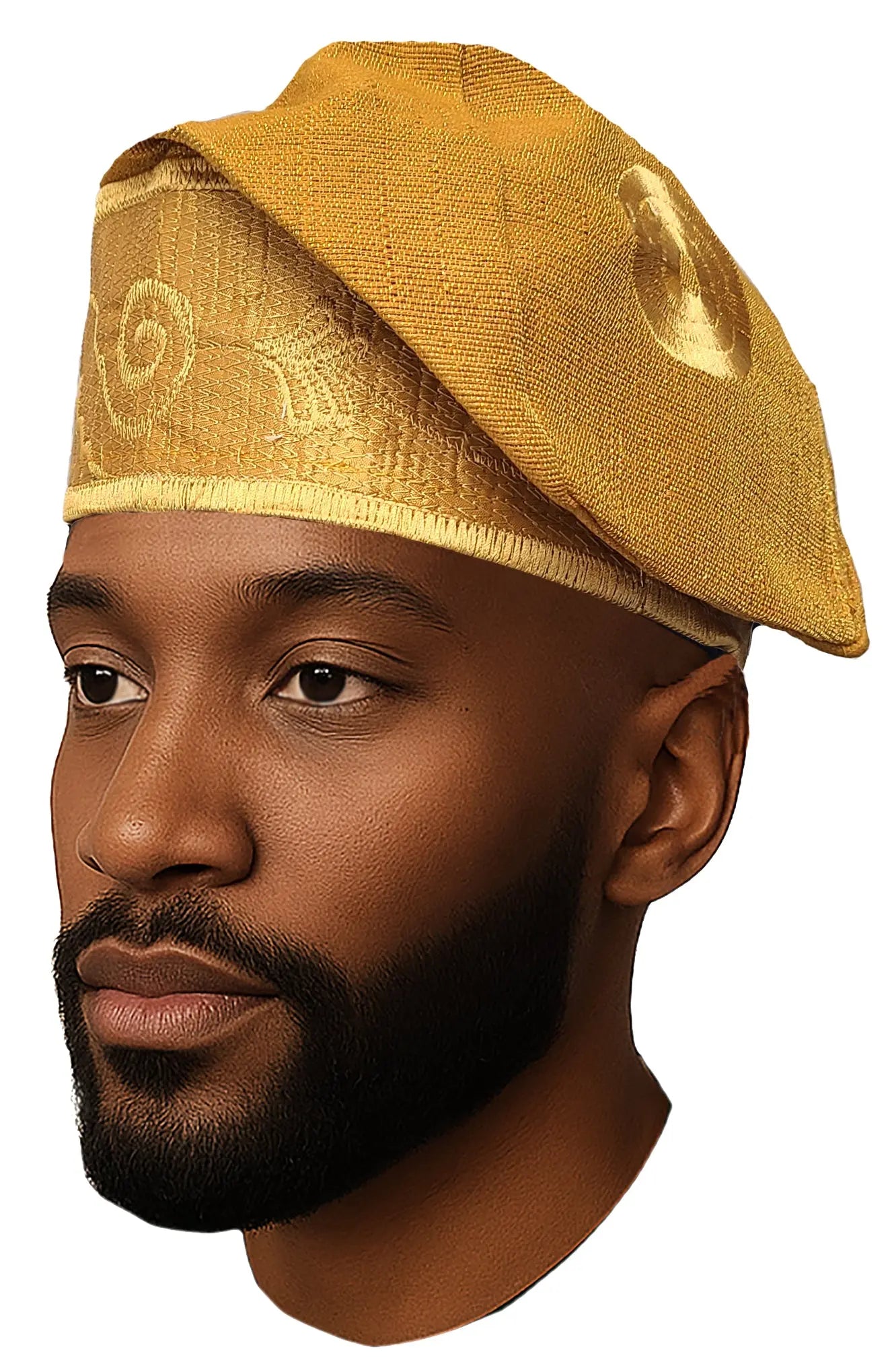 Elegant Brown and Gold African Print  Hat, Matching Top And Pants And Wrislet. S940a67d5d3aa407799228ecc880c6  main image 4