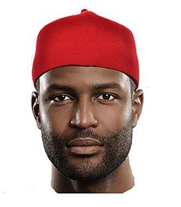 Red African Cap Igbo Ozo Chief Fez Wool Hat