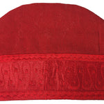 Red African ASO Oke Embroidered Cap | Traditional Nigerian Men’s Hat | Weddings | Celebratons