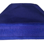Blue African ASO Oke Embroidered Cap | Traditional Nigerian Men’s Hat | Weddings | Celebratons