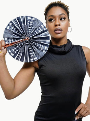 Ankara kitenge African print leather fan dupsies