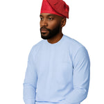 Red African ASO Oke Embroidered Cap | Traditional Nigerian Men’s Hat | Weddings | Celebratons