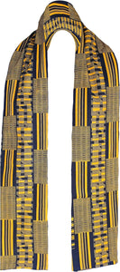 Dupsie's Akwapim Black and Gold Kente African Print Stole/Sash-Made with Pride in Africa Perfect for Black History Celebrations, Events, and Cultural Showcases, Choir, Clergy, Church, Schools and more DP4091S