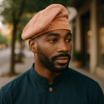 Handwoven-Aso-Oke-African-Hat-Peach-Kufi-Dupsies-African-Fashion