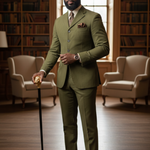 Adeleke Okive Green African Aso Oke Suit by Dupsie's African Fashion