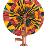 African print Kente leather hand fan Dupsies