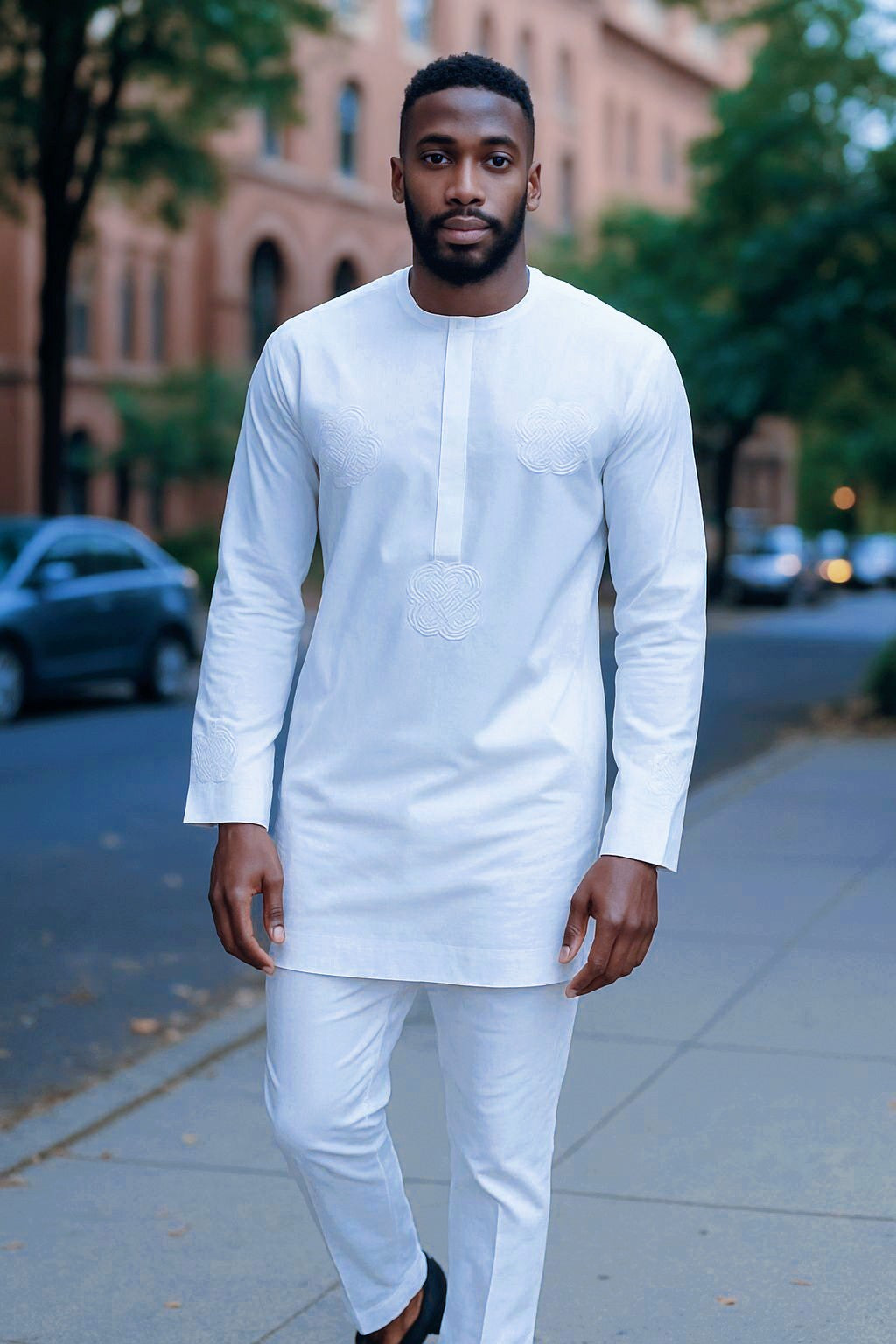 Dupsie's Majestic Afolayan All-White African Senator Dashiki Suit DPASAWE5