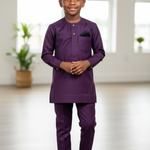 Matching Purple Drawstring Pants from Dupsie's African Fashion Utika Ensemble