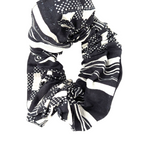 Black White kente scrunchie hair band Dupsie's