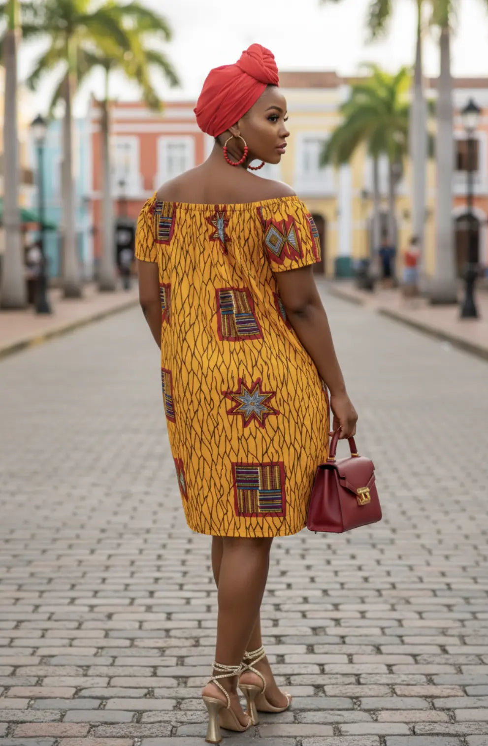 Dupsie's Umoja Orange African Print Dress DPUMAD51