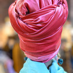 Coral Red African head wrap Velvet