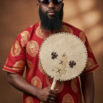 Cow Skin African fan-DPAF3304 by Dupsies