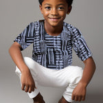 Adinkra Ahenkan African Print Dashiki Shirt for children