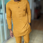 Dupsie's Uturu Gold Nigerian Senator Dashiki Suit Set for Men DPXSAGS22