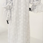 african clothing women’s lace kaftan gown with long sleeves gathered design