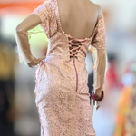 Back view Rose Gold African Lace Dress by Dupsie's African Fashion
