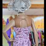 Back view lilac lace party dress African clothing Dupsie's