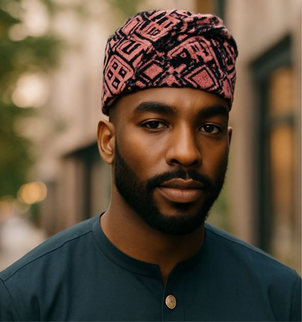 Dupsie's Lashé Rosewood African hand woven Aso Oke Kufi Cap Fila hat DPAHPBP52