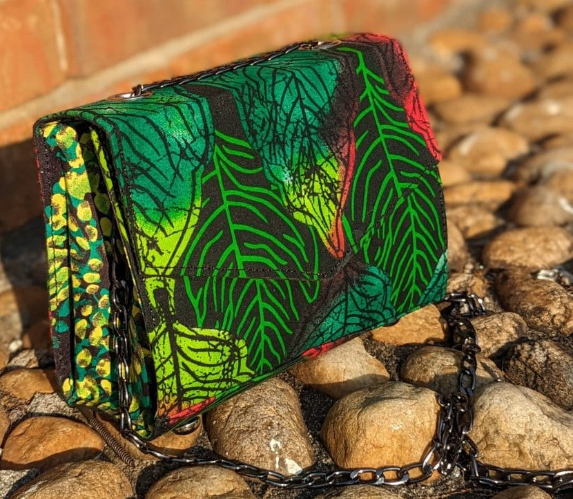 Kema multicolored small African print kitenge Ankara chain bag-DPPBSCB4