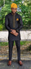 Black Debo African Senator Dashiki African Top and matching pants-DPASBG41