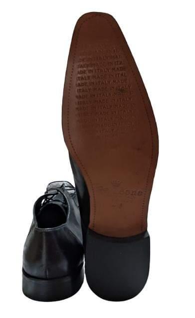 Black Pele lace-up leather shoes-DPSLUS45