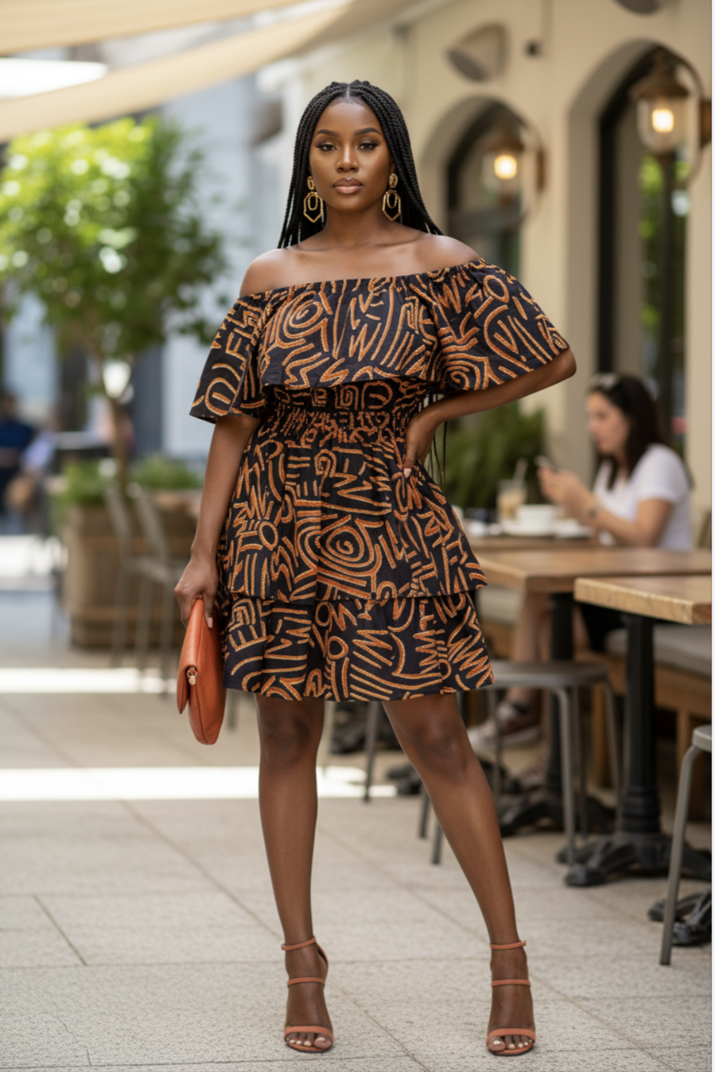 Elegant African Fashion for Women featuring elastic waist design