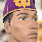Purple Gold Nigerian African Aso Oke handwoven hat Dupsie's