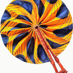 Peacock Bulb African Print Foldable fan Dupsies DPPF3816