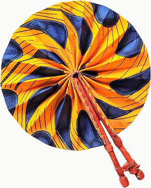 Peacock Bulb African Print Foldable fan Dupsies DPPF3816